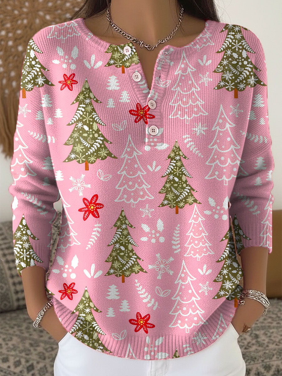 Sofie – Kersttrui met knopen