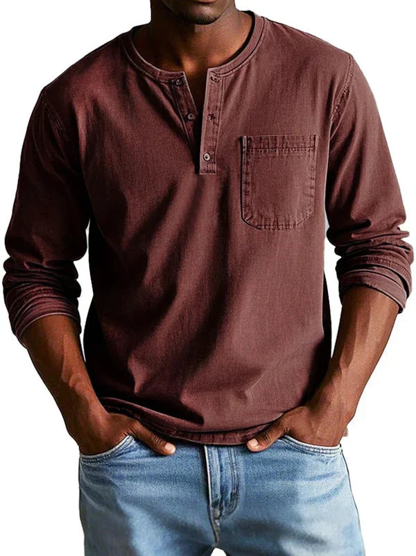 Beeckhoven™ | Casual Henleyshirt met Lange Mouwen