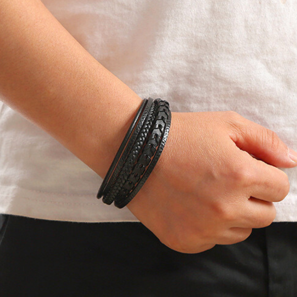 Lederen Herenarmband – robuust, stijlvol en tijdloos (1+1 GRATIS)