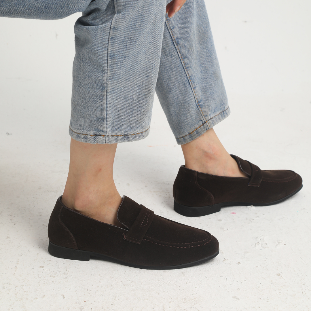 Suede Strap Loafers
