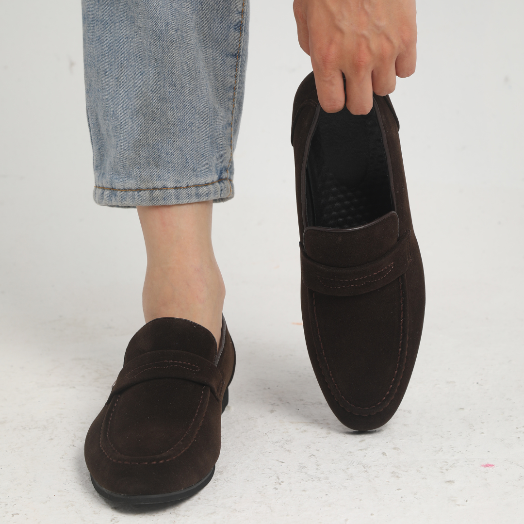 Suede Strap Loafers