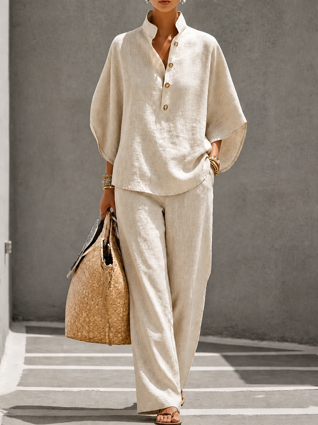 Beeckhoven™ | Tweedelige Katoen-Linnen Set – Tijdloze Elegantie
