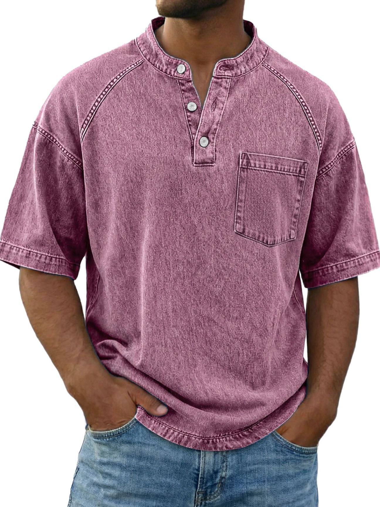 Beeckhoven™ | Vintage Gewassen Shirt Met Borstzakje