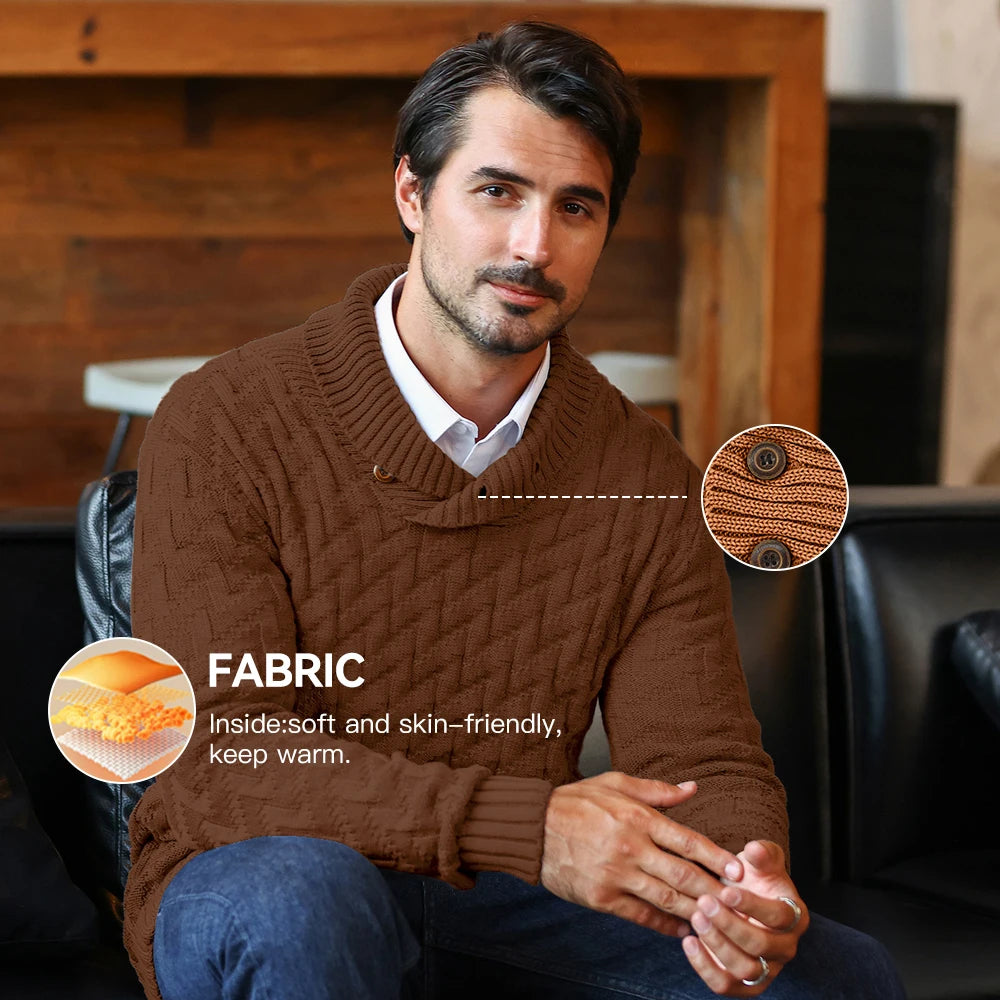 Beeckhoven™ | Kabel Gebreide Trui Met Sjaalkraag