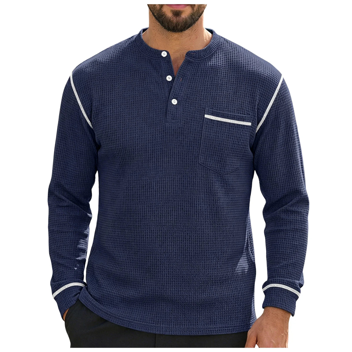 Beeckhoven™ | Casual Henley Shirt Met Lange Mouwen