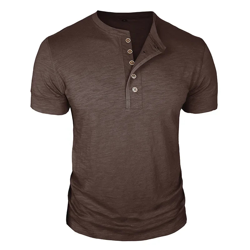 Beeckhoven™ | Stoer Henley T-Shirt met Korte Mouwen