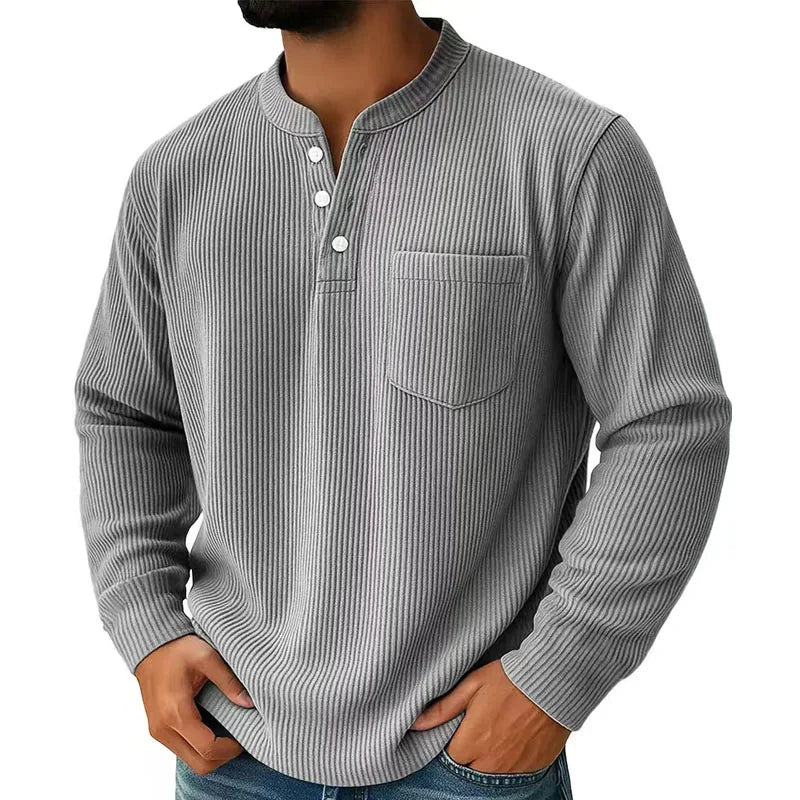 Beeckhoven™ | Casual Henley Shirt met Ribstructuur