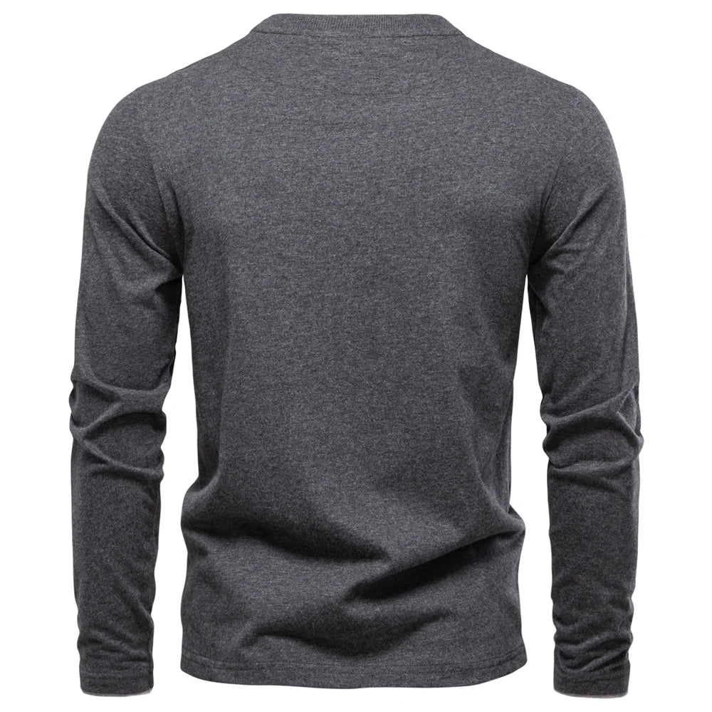 Beeckhoven™ | Casual Katoenen T-Shirt Met Knopen