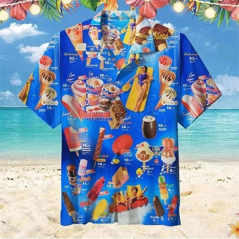 Beeckhoven™ | Zomers Hawaïshirt met Kleurrijke IJsjesprint