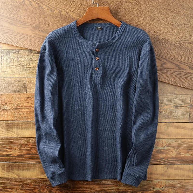 Beeckhoven™ | Wafel Gebreid Henley Shirt