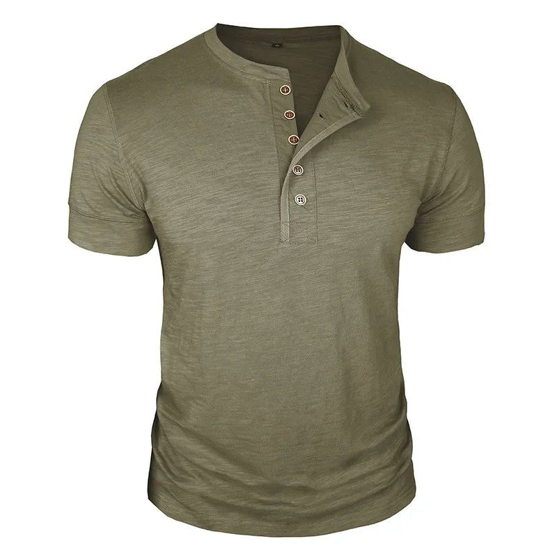 Beeckhoven™ | Stoer Henley T-Shirt met Korte Mouwen