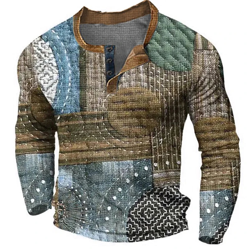 Beeckhoven™ | Patchwork Heren Shirt Met Lange Mouwen