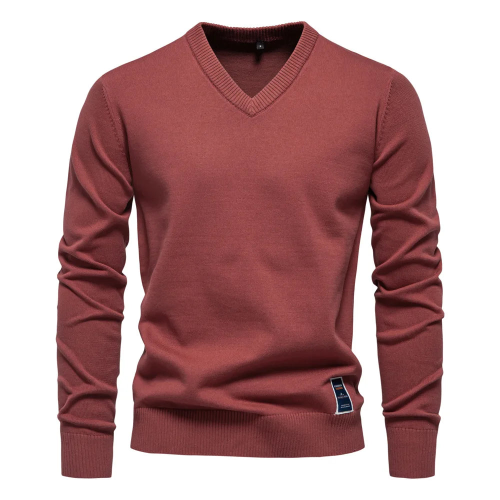 Beeckhoven™ | Katoenen V-Hals Heren Sweater