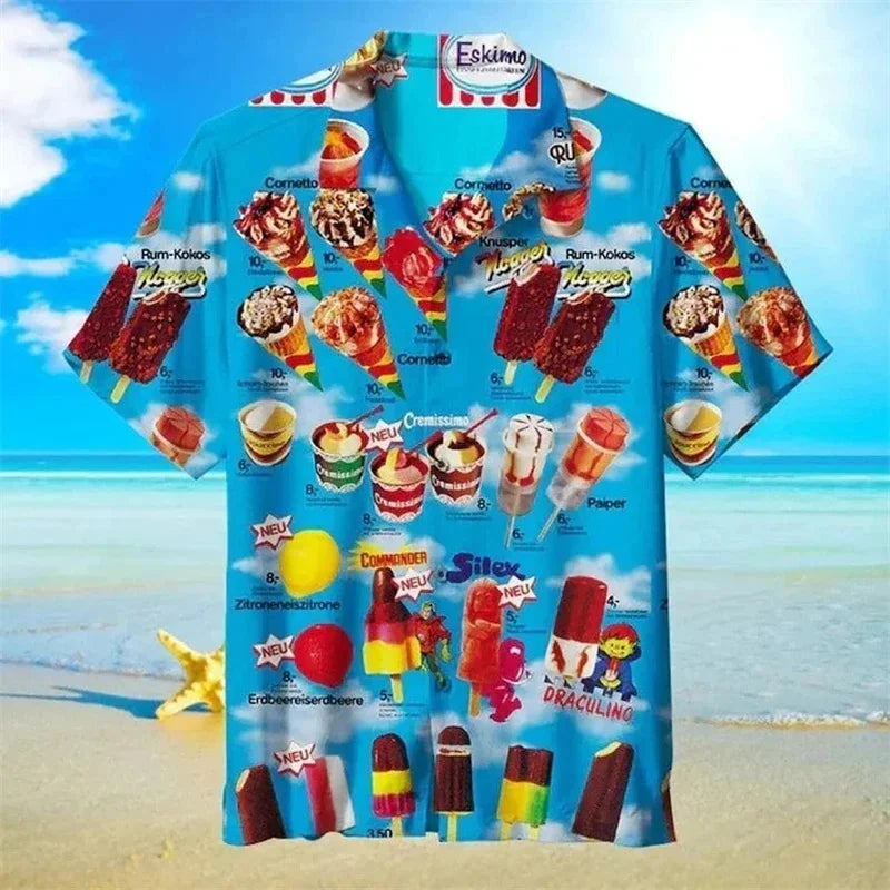 Beeckhoven™ | Zomers Hawaïshirt met Kleurrijke IJsjesprint