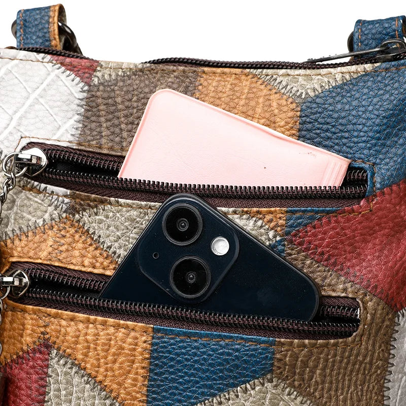 Beeckhoven™ | Leren Damestas Met Mozaïekpatroon