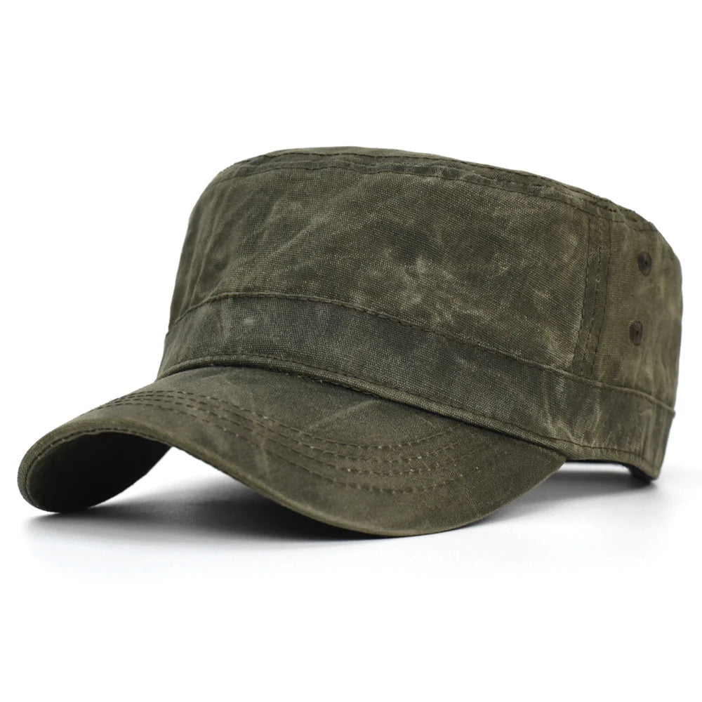 Casquette Vintage à Couronne Haute en Canvas Ciré