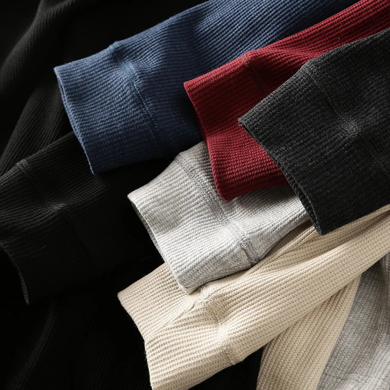 Beeckhoven™ | Wafel Gebreid Henley Shirt