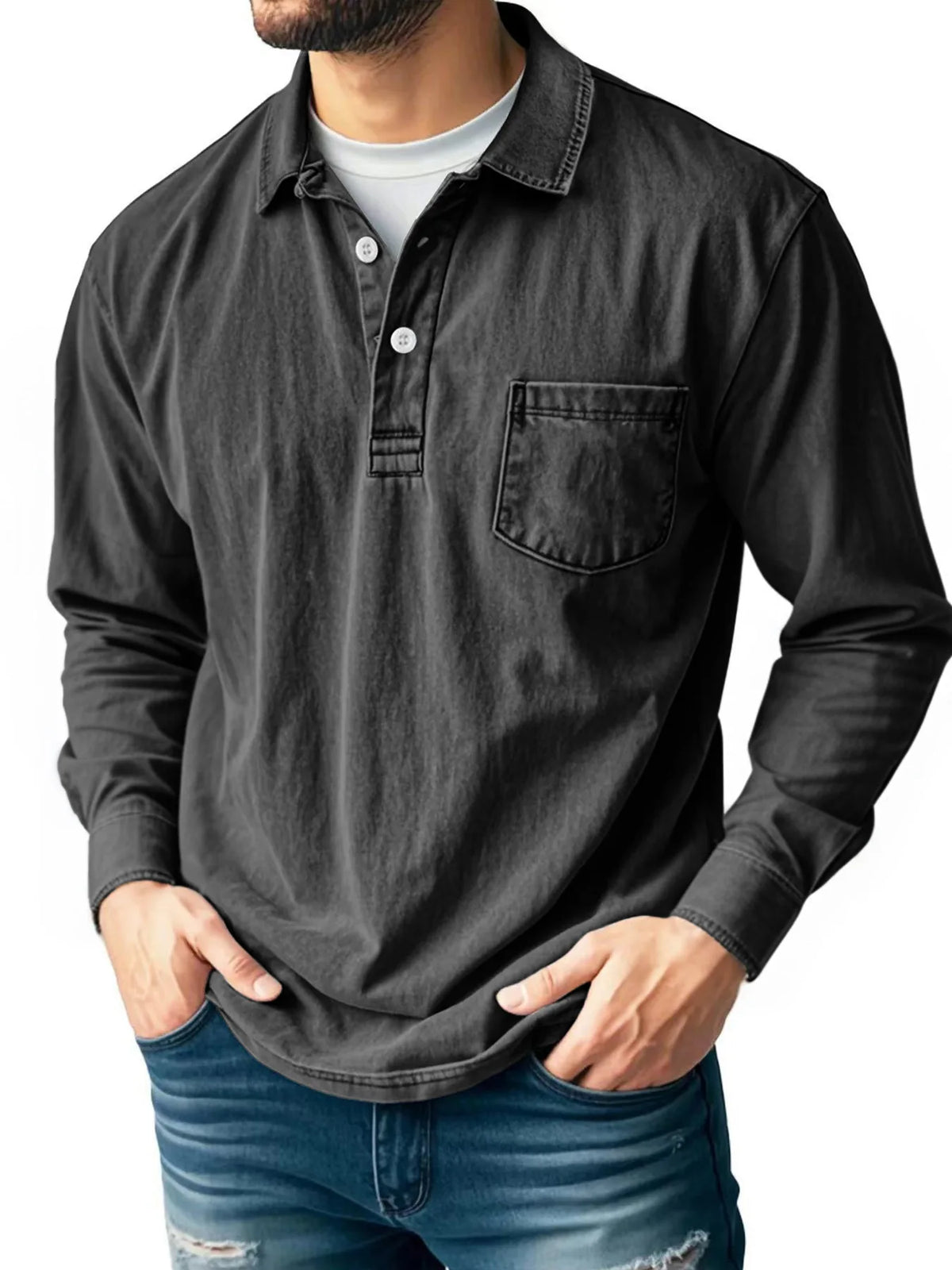 Beeckhoven™ | Katoenen Vintage Shirt Met Lange Mouwen