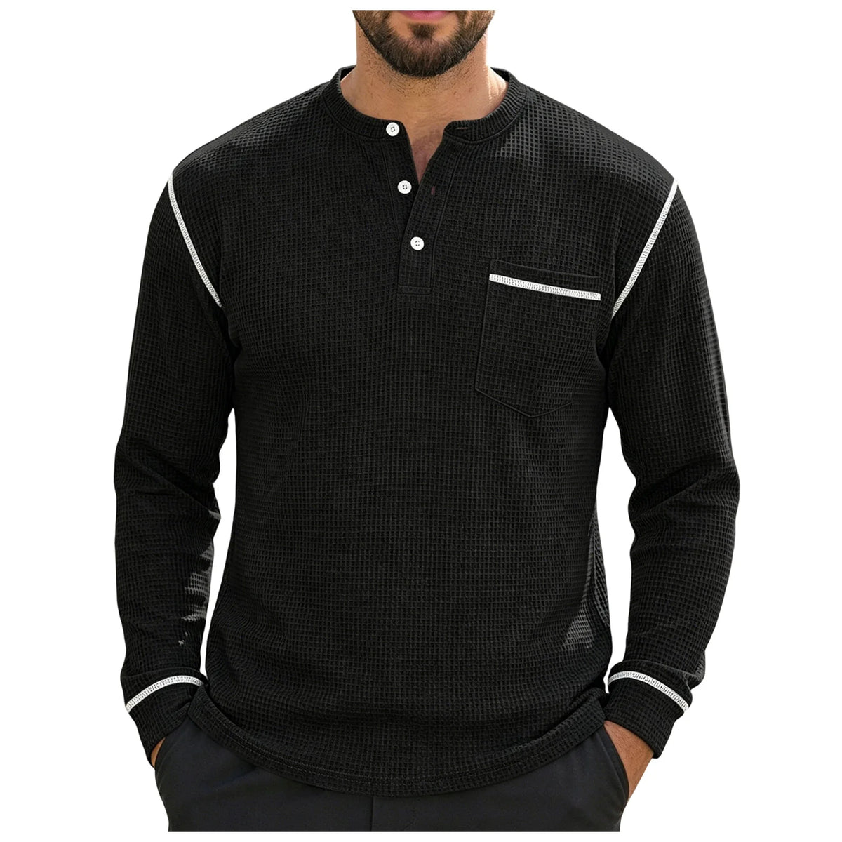 Beeckhoven™ | Casual Henley Shirt Met Lange Mouwen