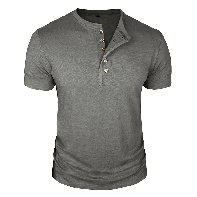 Beeckhoven™ | Stoer Henley T-Shirt met Korte Mouwen