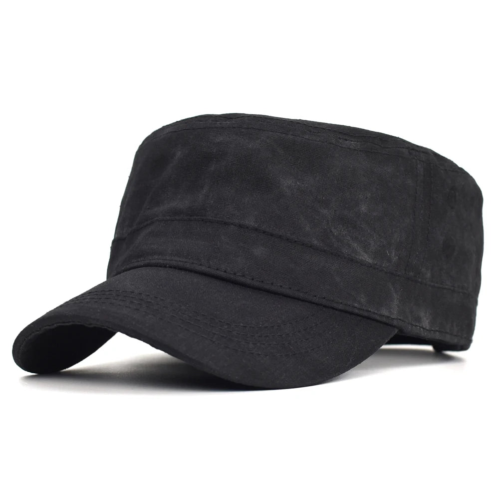 Casquette Vintage à Couronne Haute en Canvas Ciré