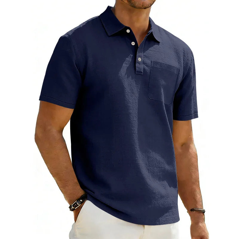 Beeckhoven™ | Linnen Heren Poloshirt met Korte Mouwen