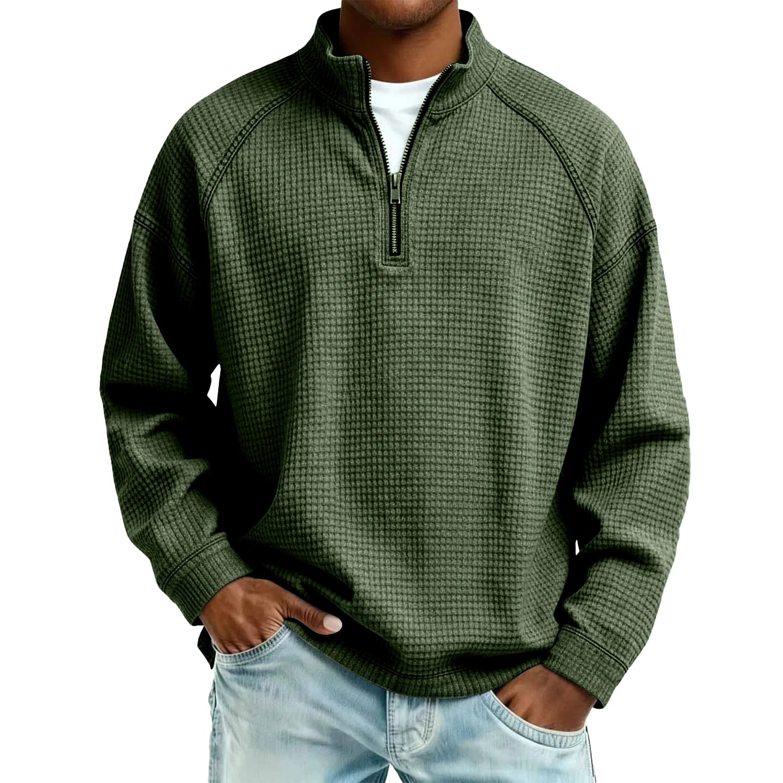 Beeckhoven™ | Wafelgebreid Mannen Sweatshirt