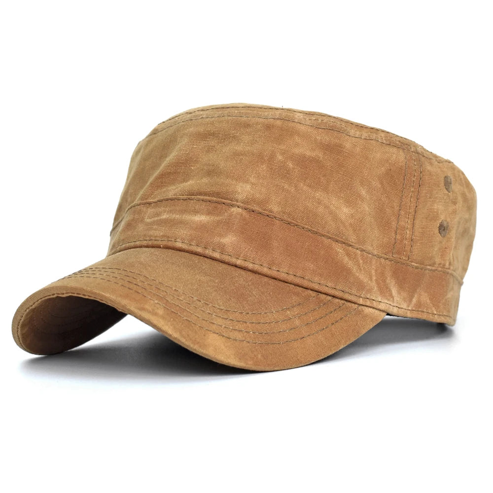 Casquette Vintage à Couronne Haute en Canvas Ciré