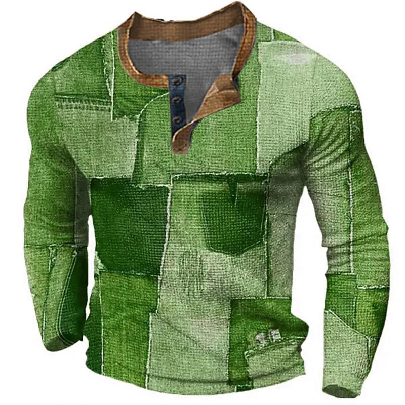 Beeckhoven™ | Patchwork Heren Shirt Met Lange Mouwen