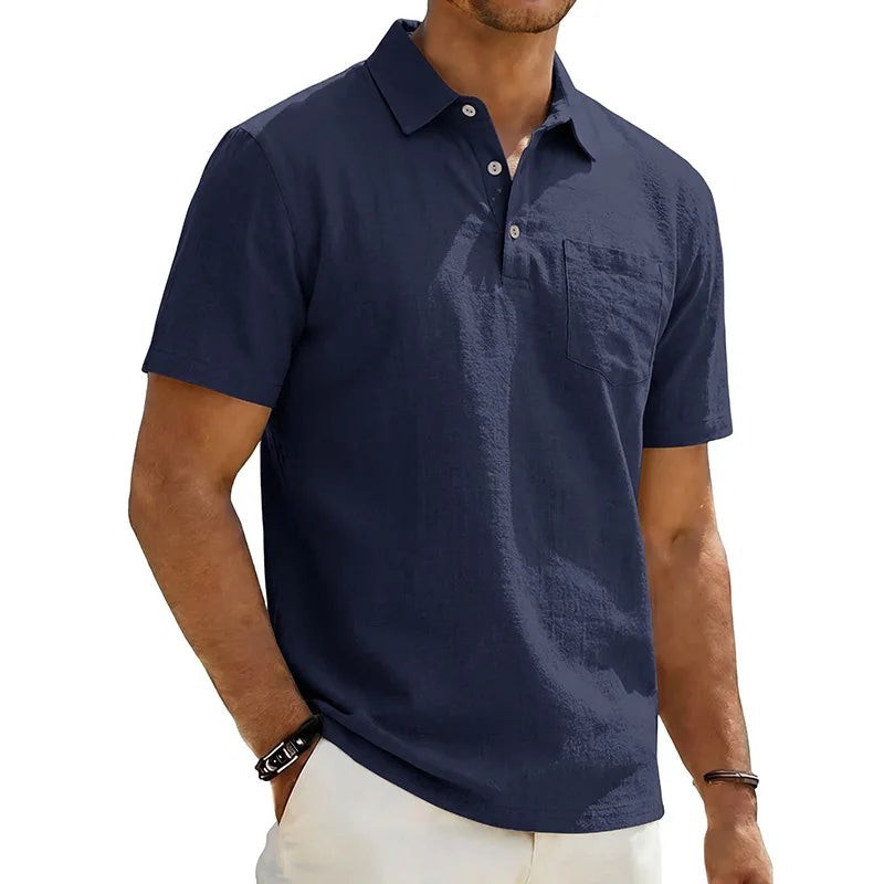 Beeckhoven™ | Linnen Heren Poloshirt met Korte Mouwen