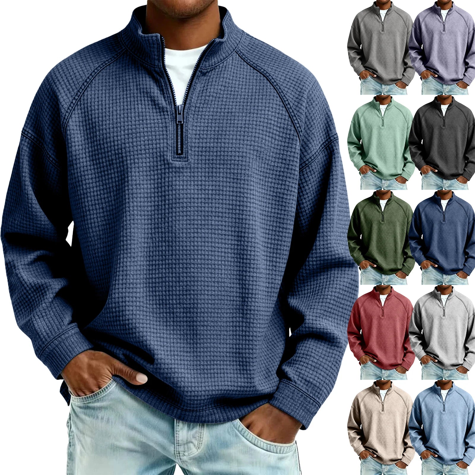 Beeckhoven™ | Wafelgebreid Mannen Sweatshirt
