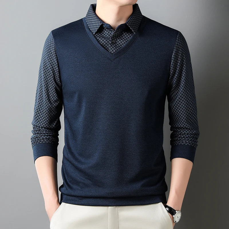 Beeckhoven™ | 2-in-1 Geruite Pullover Met Overhemdkraag