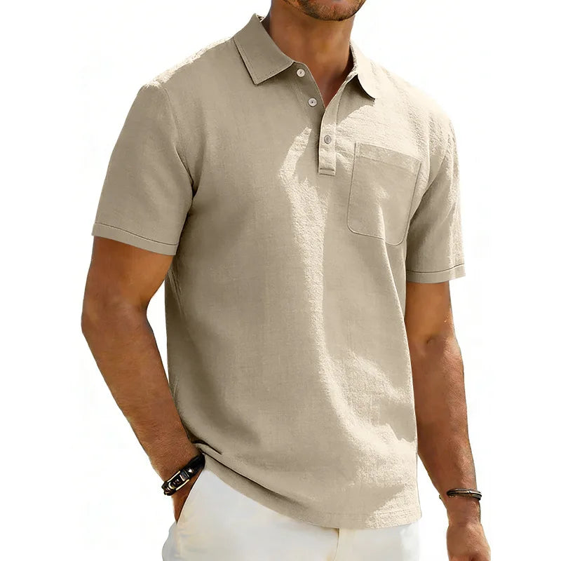 Beeckhoven™ | Linnen Heren Poloshirt met Korte Mouwen