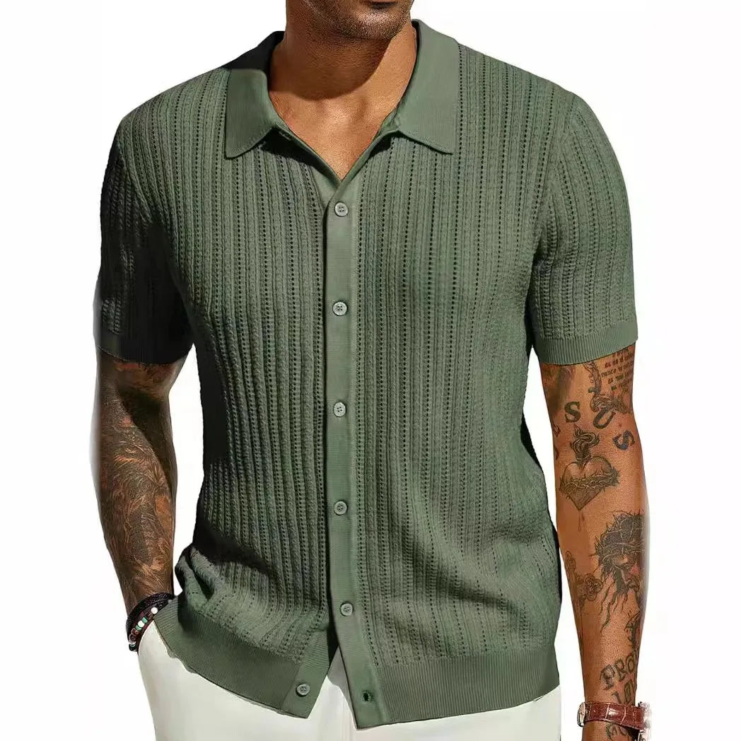 Beeckhoven™ | Luchtig Gebreid Zomershirt Met Knopen