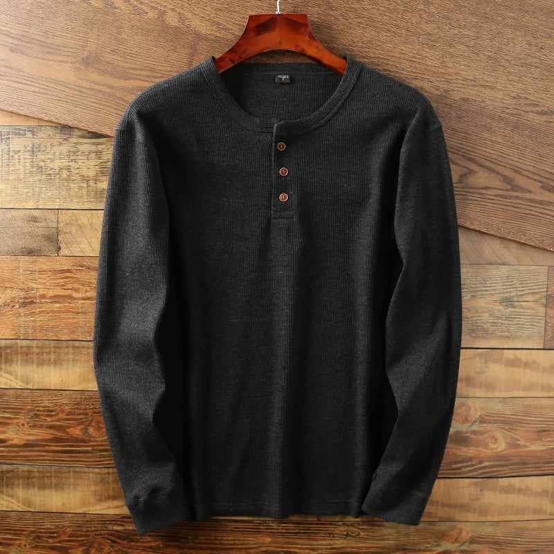 Beeckhoven™ | Wafel Gebreid Henley Shirt
