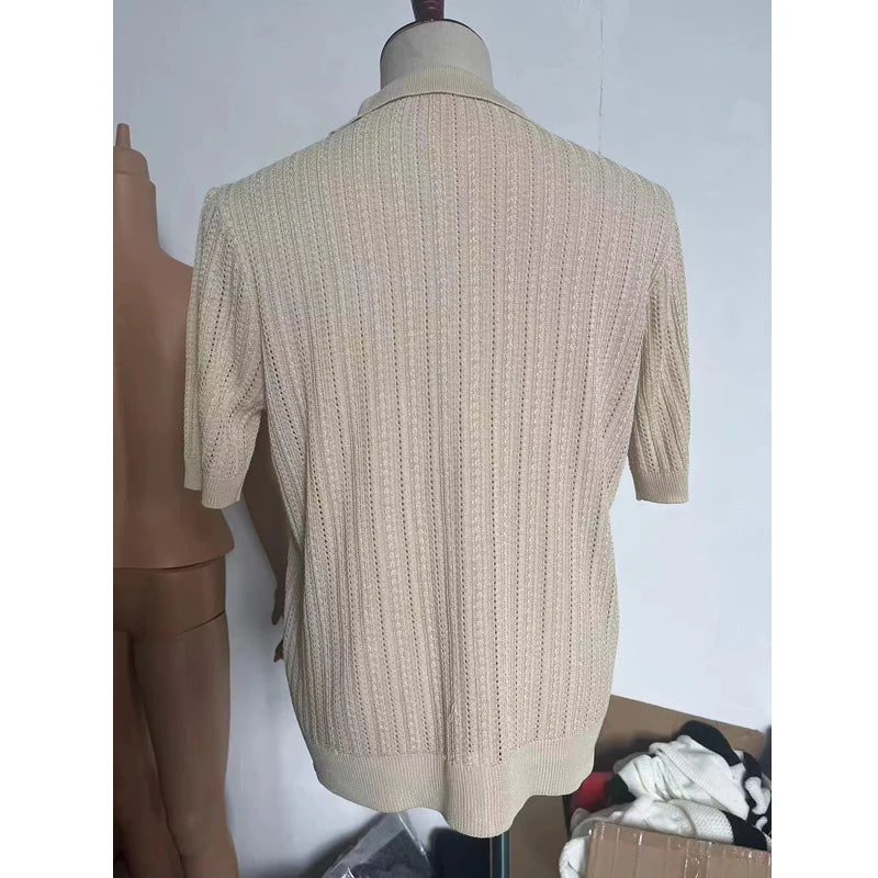 Beeckhoven™ | Luchtig Gebreid Zomershirt Met Knopen