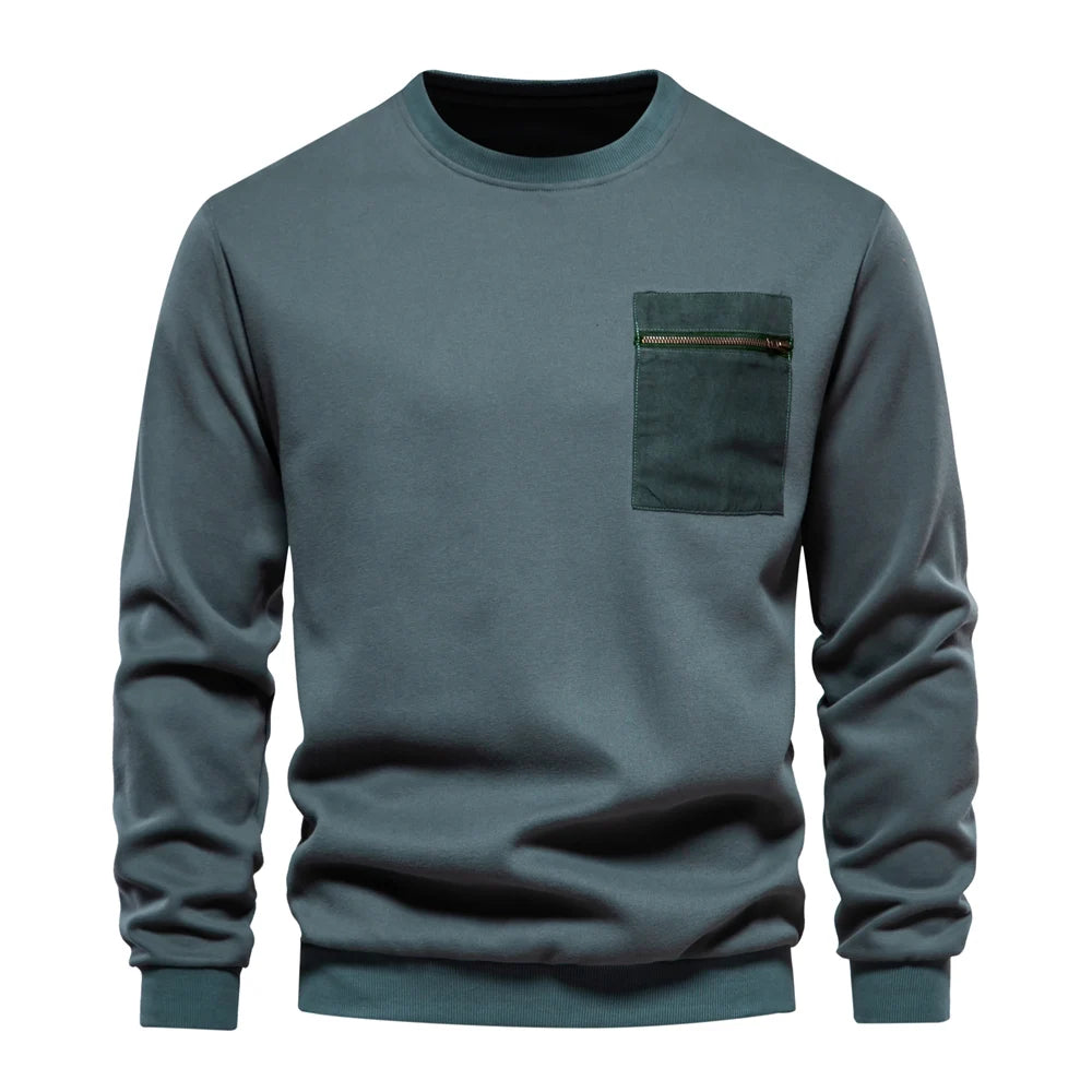 Beeckhoven™ | Katoenen Heren Sweatshirt Met Borstzakje