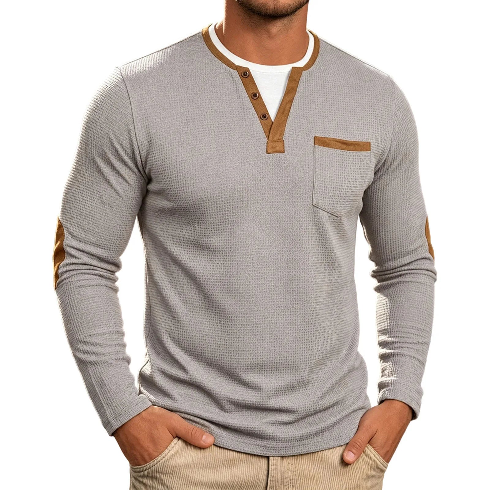 Beeckhoven™ | Wafelstructuur Klassiek Shirt met Lange Mouwen
