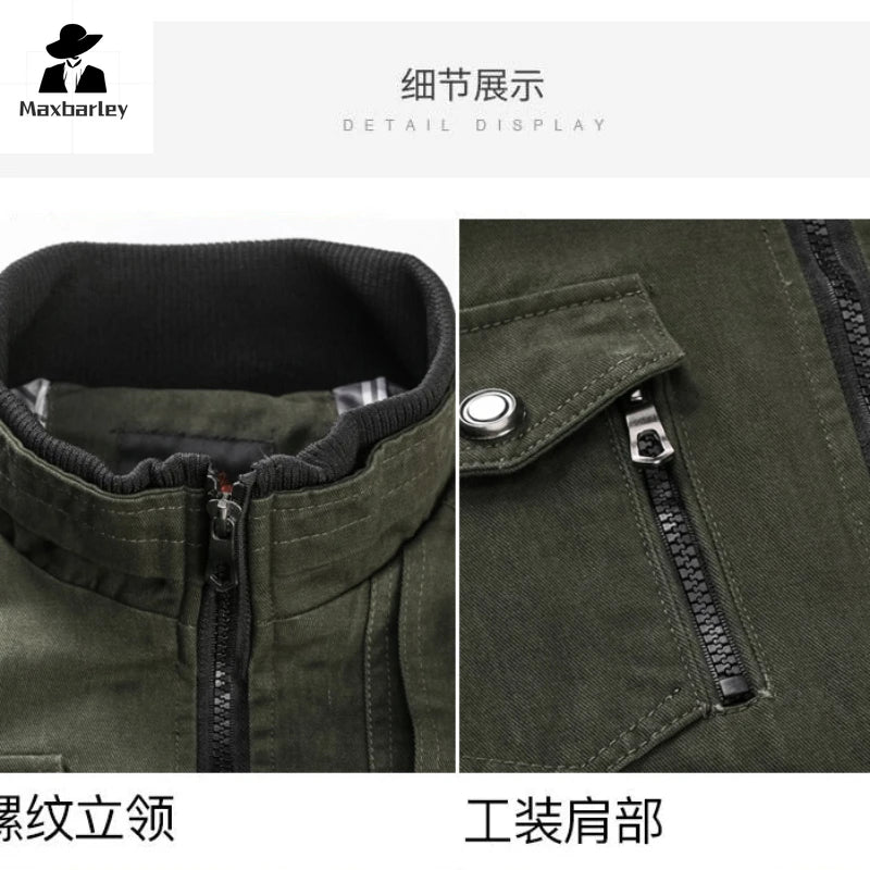 Casual effen kleur jas, zak met ritssluiting, opstaande kraag, oversized jas, stoere jongensstijl, dunne motortop