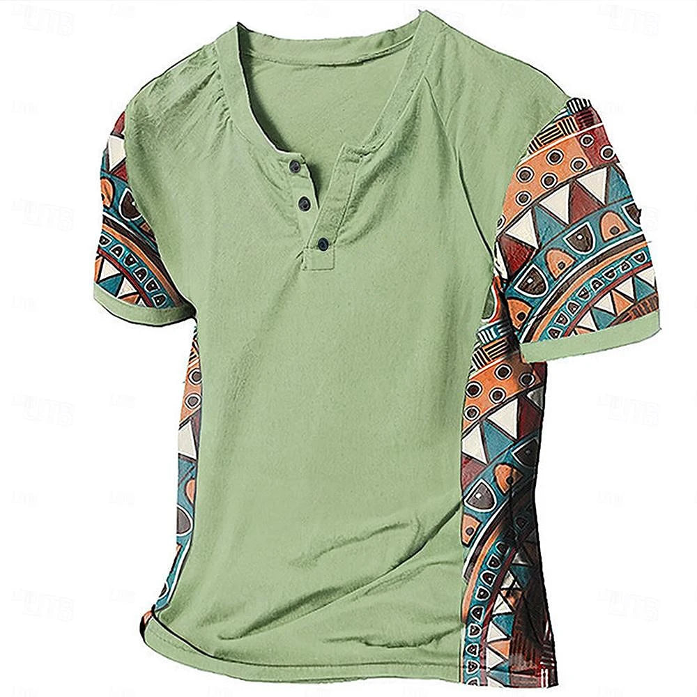 Beeckhoven™ | Vintage Tribal Henley Shirt voor Heren
