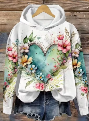 Beeckhoven™ | Elegante Hart & Bloemen Hoodie