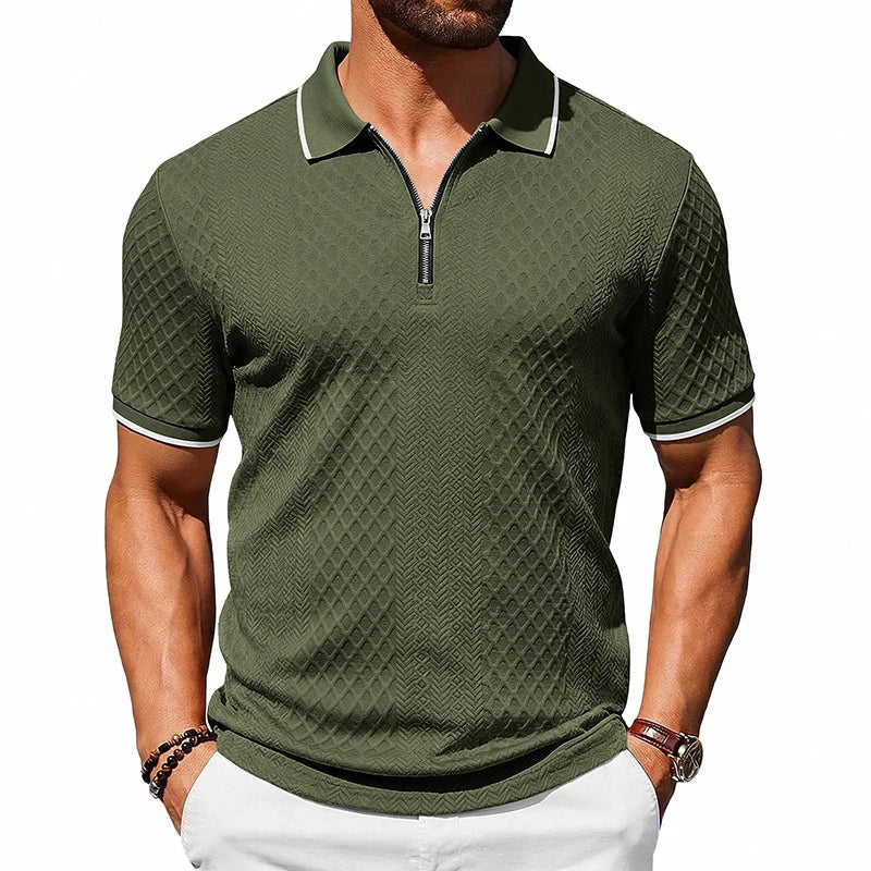 Beeckhoven™ | Heren Textuurpolo Met Rits