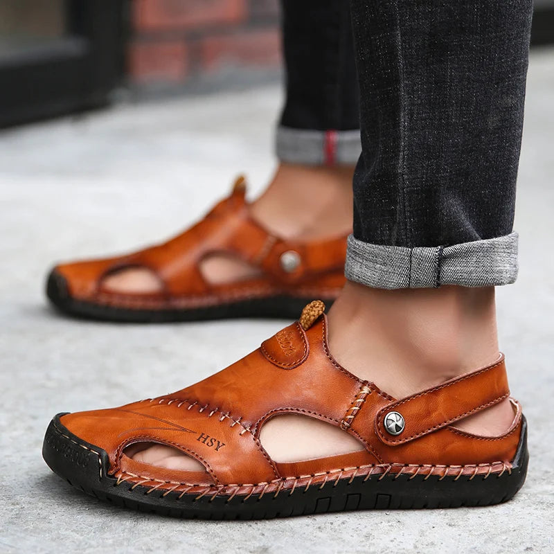 Beeckhoven™ | Comfortabele Klassieke Leren Heren Sandalen