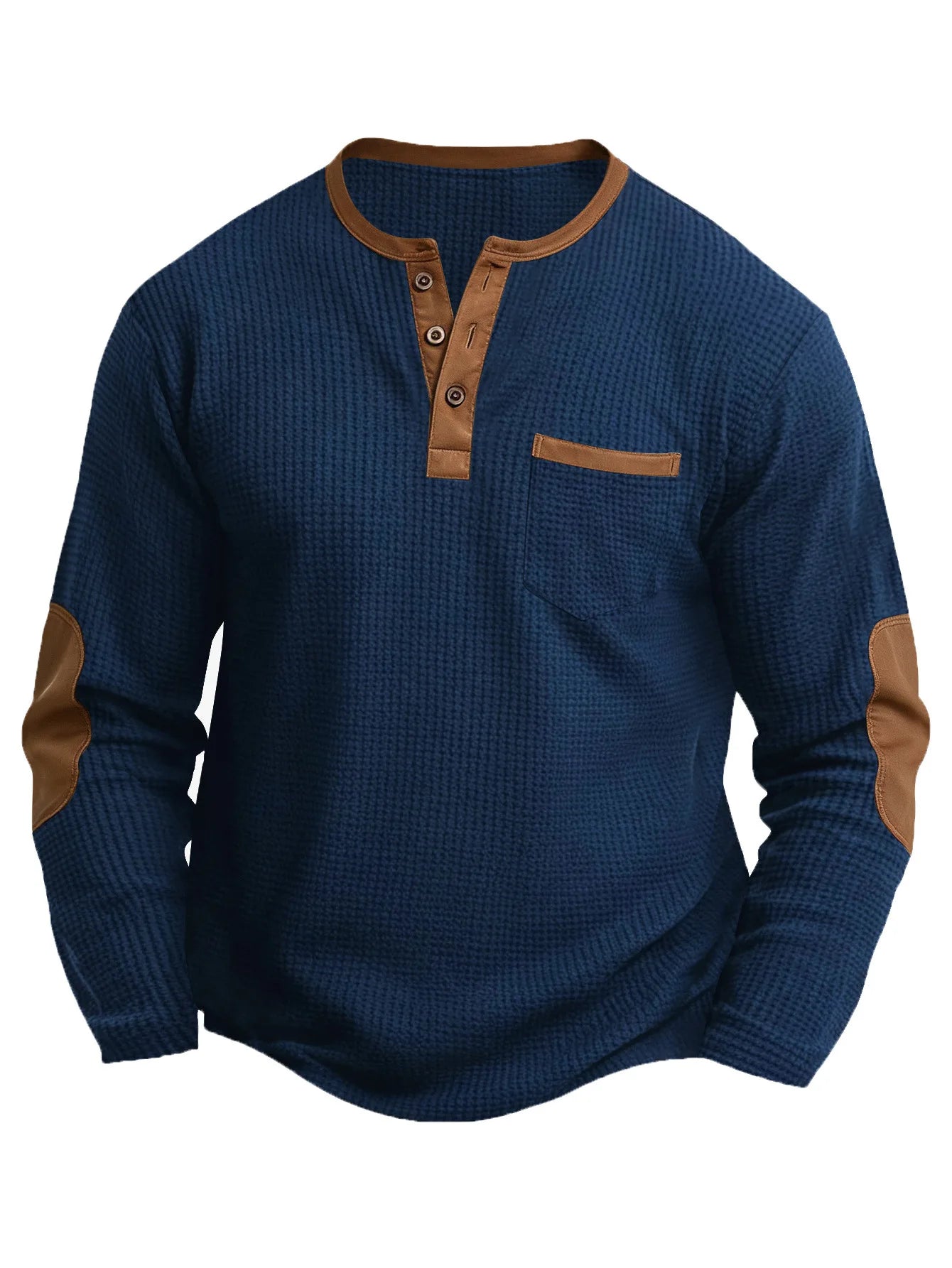 Beeckhoven™ | Casual Wafelstructuur Henley Trui
