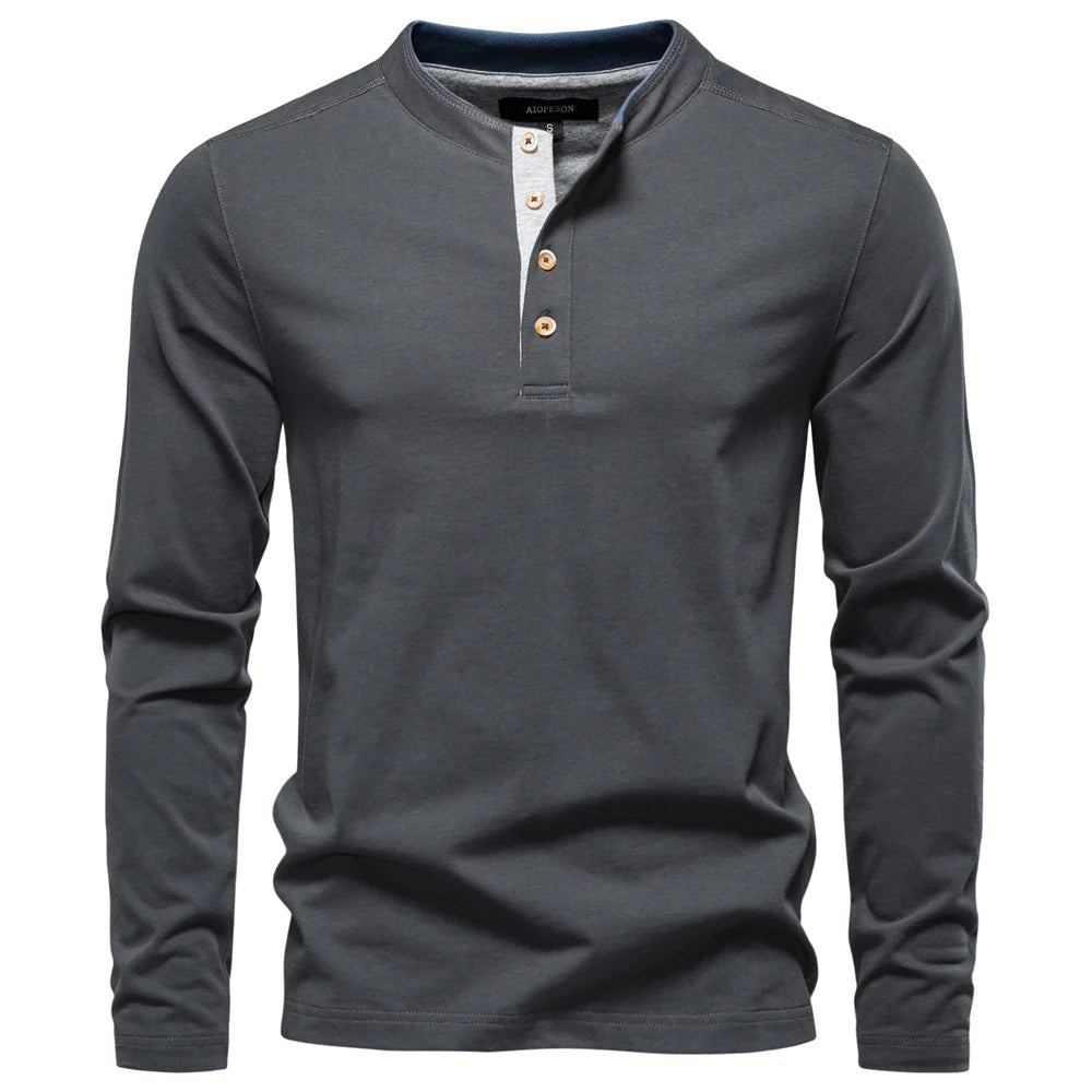 Beeckhoven™ | Henley Heren Shirt Met Lange Mouwen