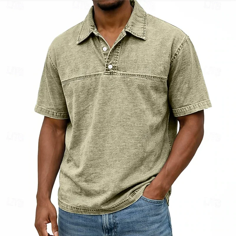 Beeckhoven™ | Vintage Gewassen Zomer Shirt Met Knopen