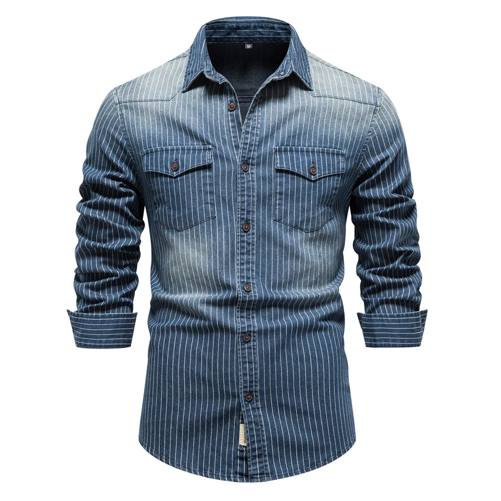 Bastiaan™ | Gestreepte Denim Blouse