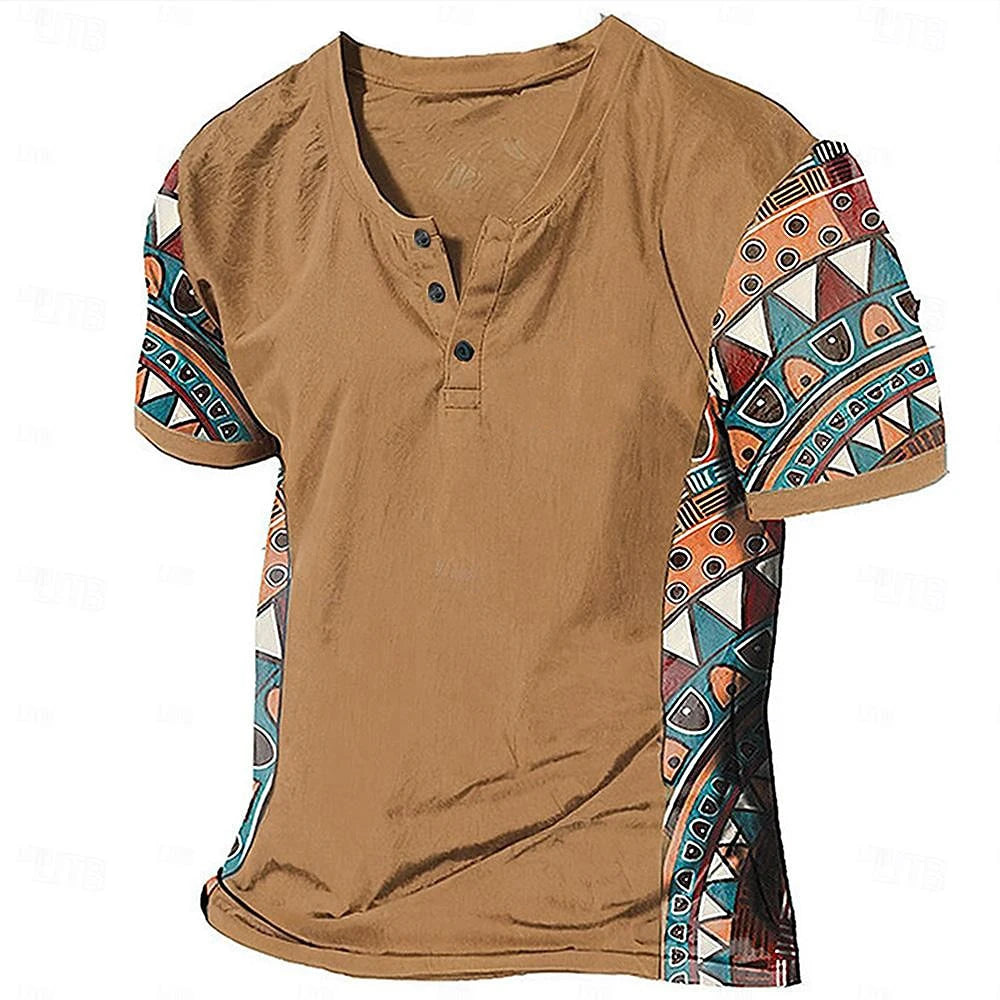 Beeckhoven™ | Vintage Tribal Henley Shirt voor Heren