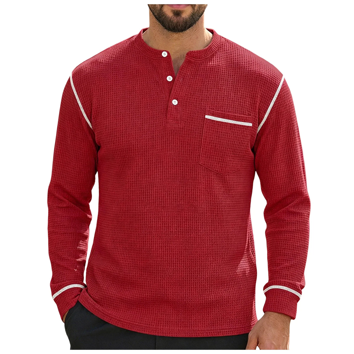 Beeckhoven™ | Casual Henley Shirt Met Lange Mouwen
