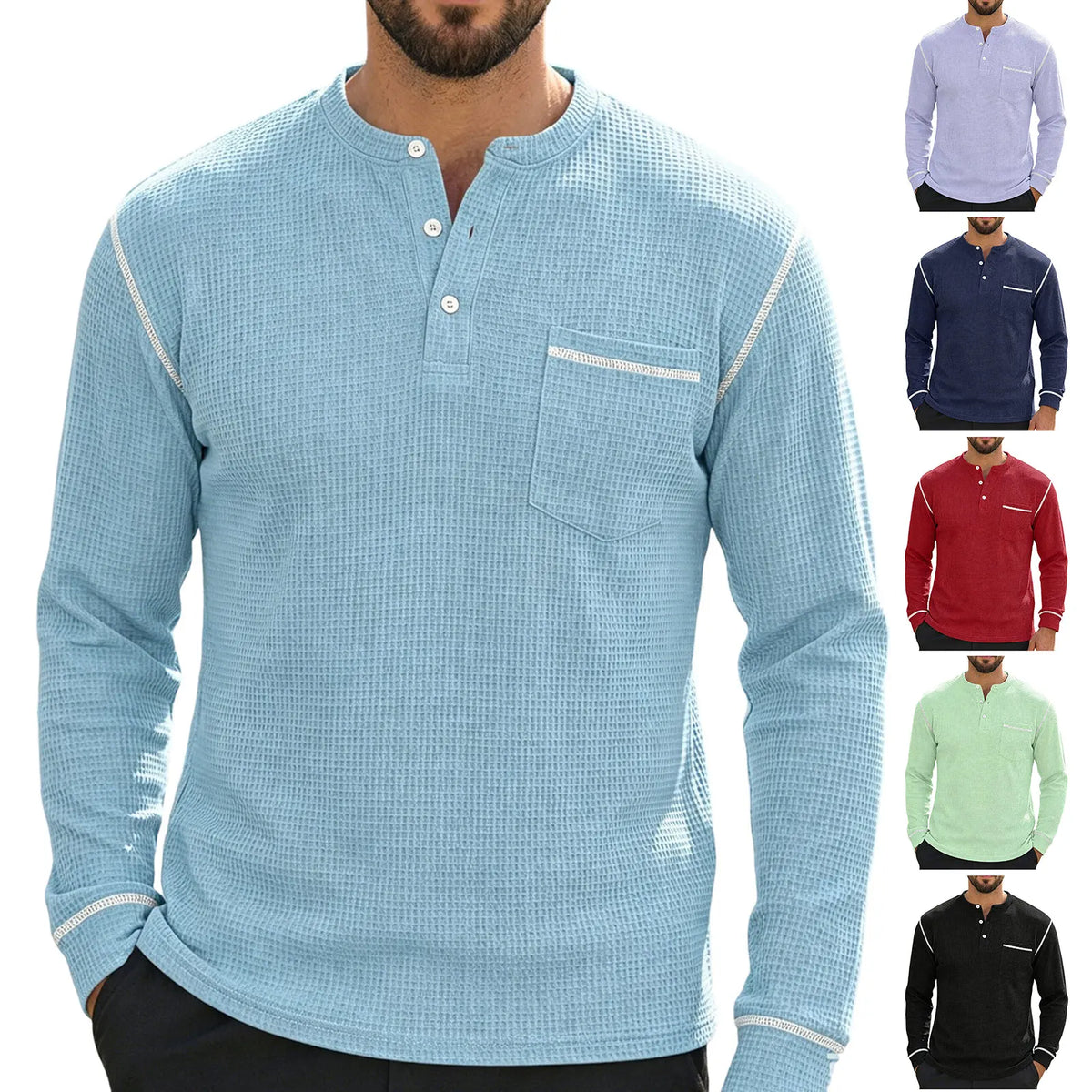 Beeckhoven™ | Casual Henley Shirt Met Lange Mouwen